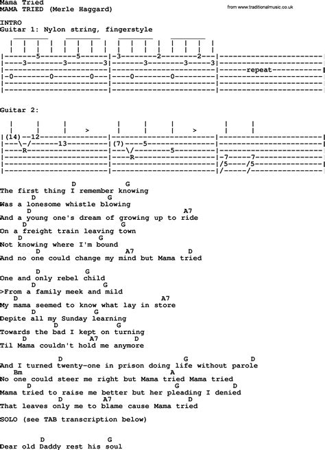 mama tried chords|merle haggard momma tried pdf.